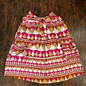 Diane Von Furstenberg Women’s Pink Geometric Silk Shift Dress Size 12 Vintage